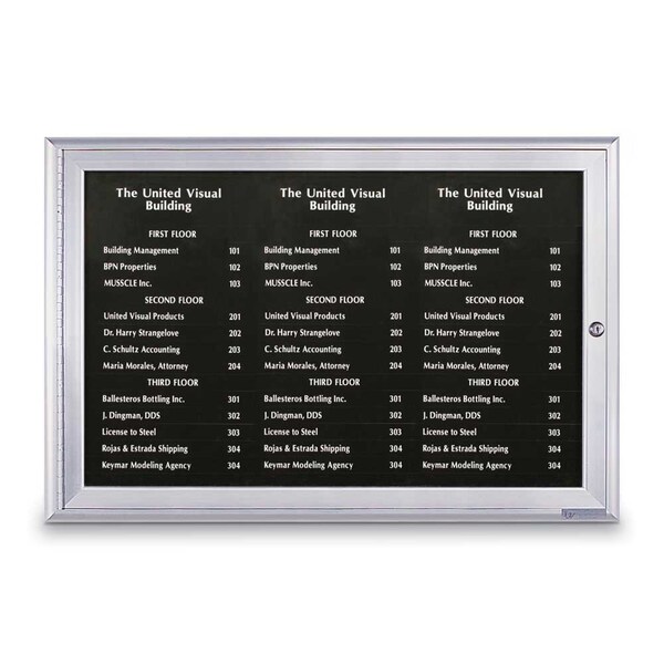 United Visual Products Outdoor Enclosed Combo Board, 72"x36", Satin Frame/Blue & Cloud UVCB7236OD-BLUE-CLOUD - main